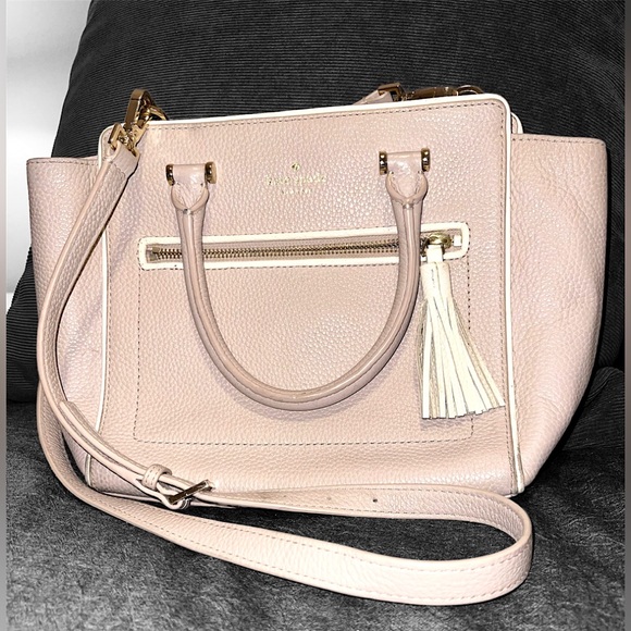 Kate Spade Blush Pink Pebbled Leather Tote Bag w Crossbody Strap - Picture 10 of 10
